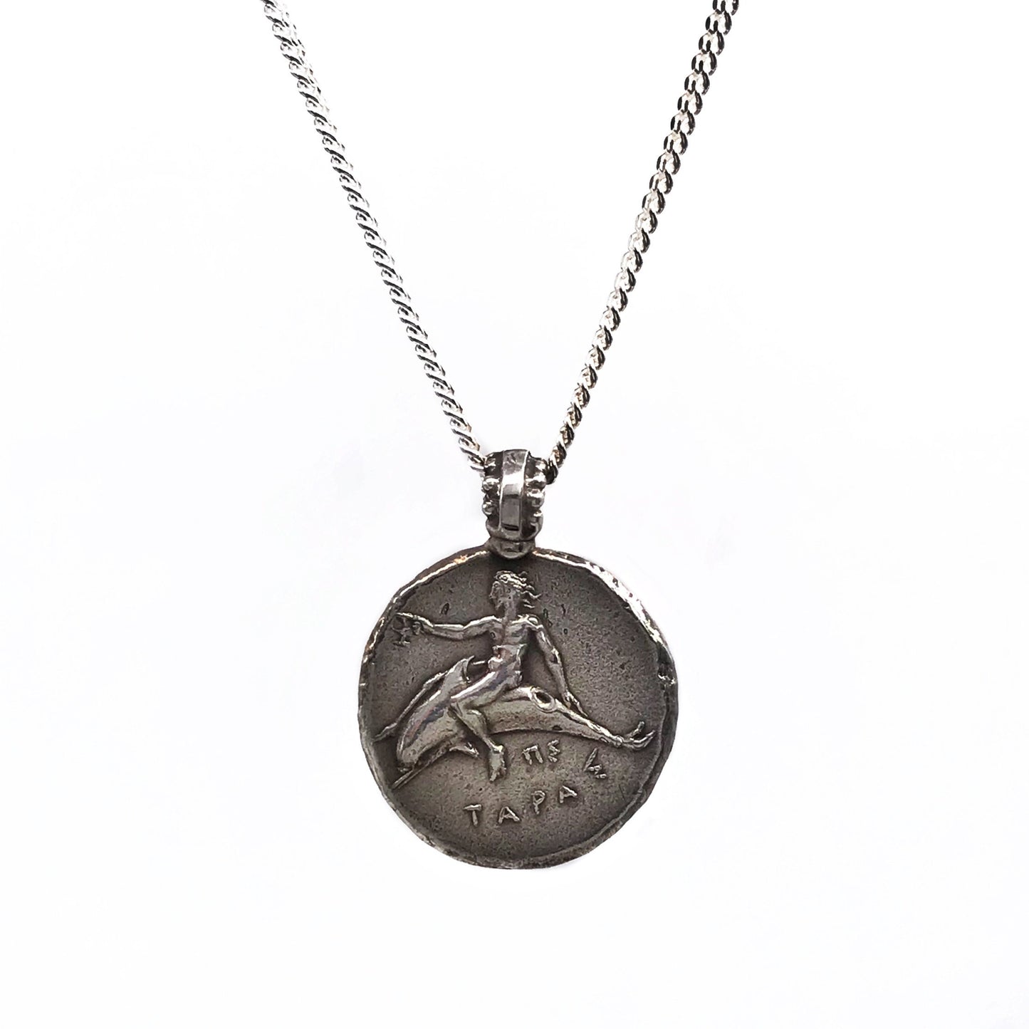 Poseidon and Dolphin Coin Necklace