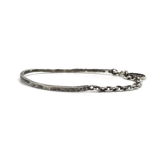 Half & Half Oxidized Cuff Chain Bracelet