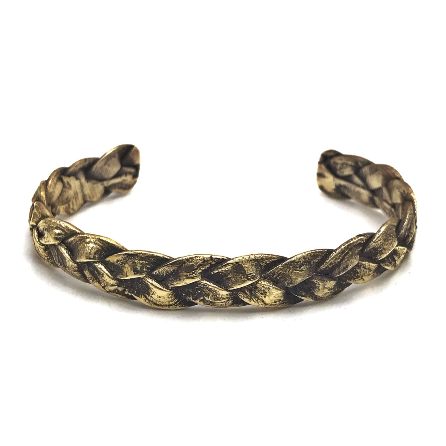 Oxidised Brass Braided Cuff