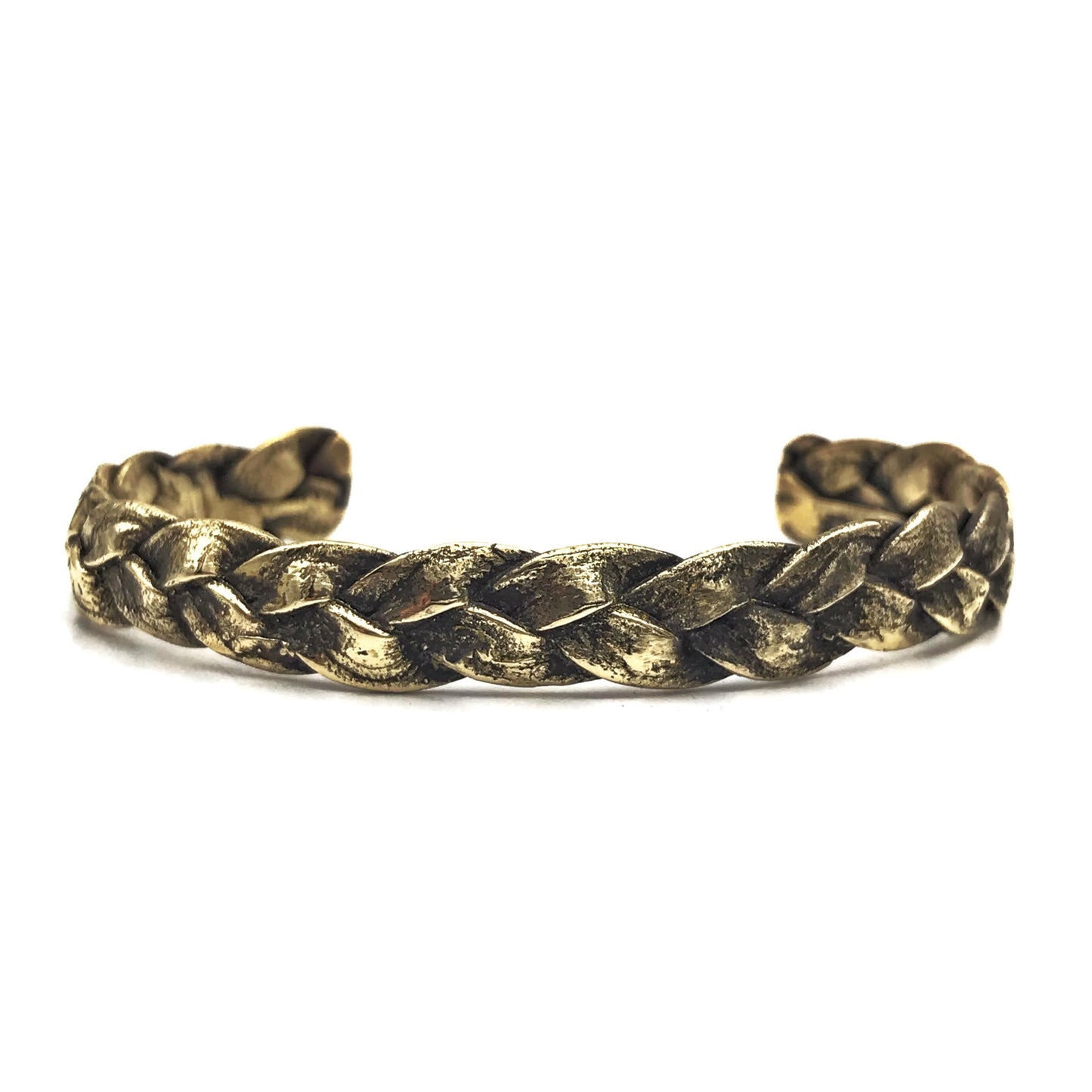 Oxidised Brass Braided Cuff
