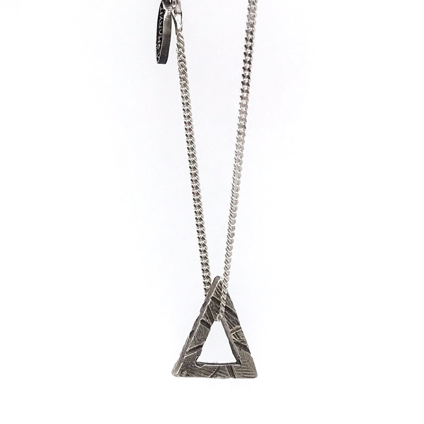 Small Oxidized Triangle Necklace