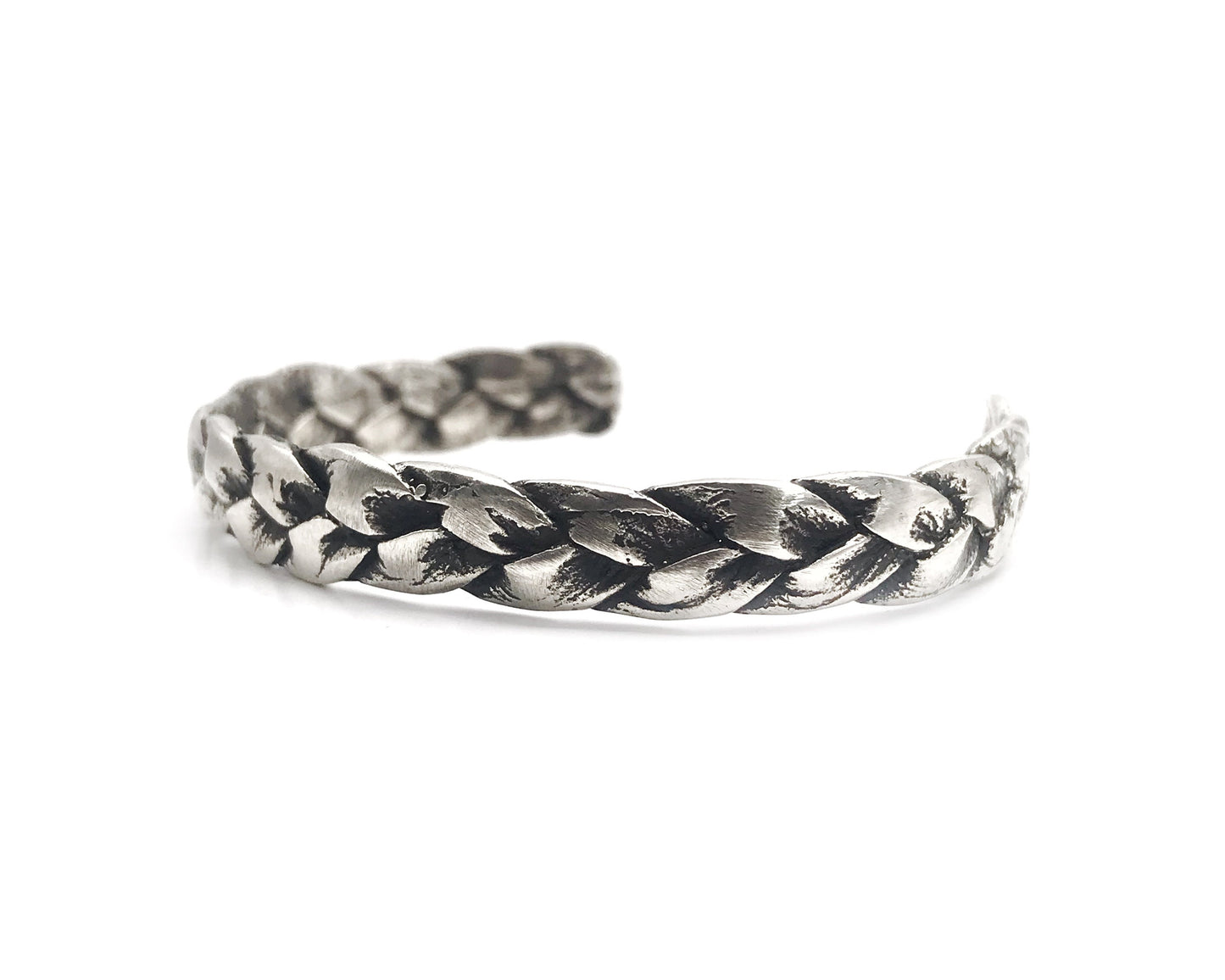 Oxidized Silver Braided Cuff