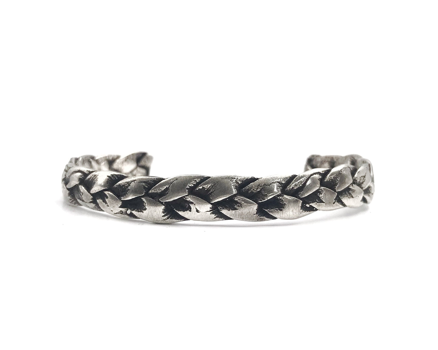 Oxidized Silver Braided Cuff