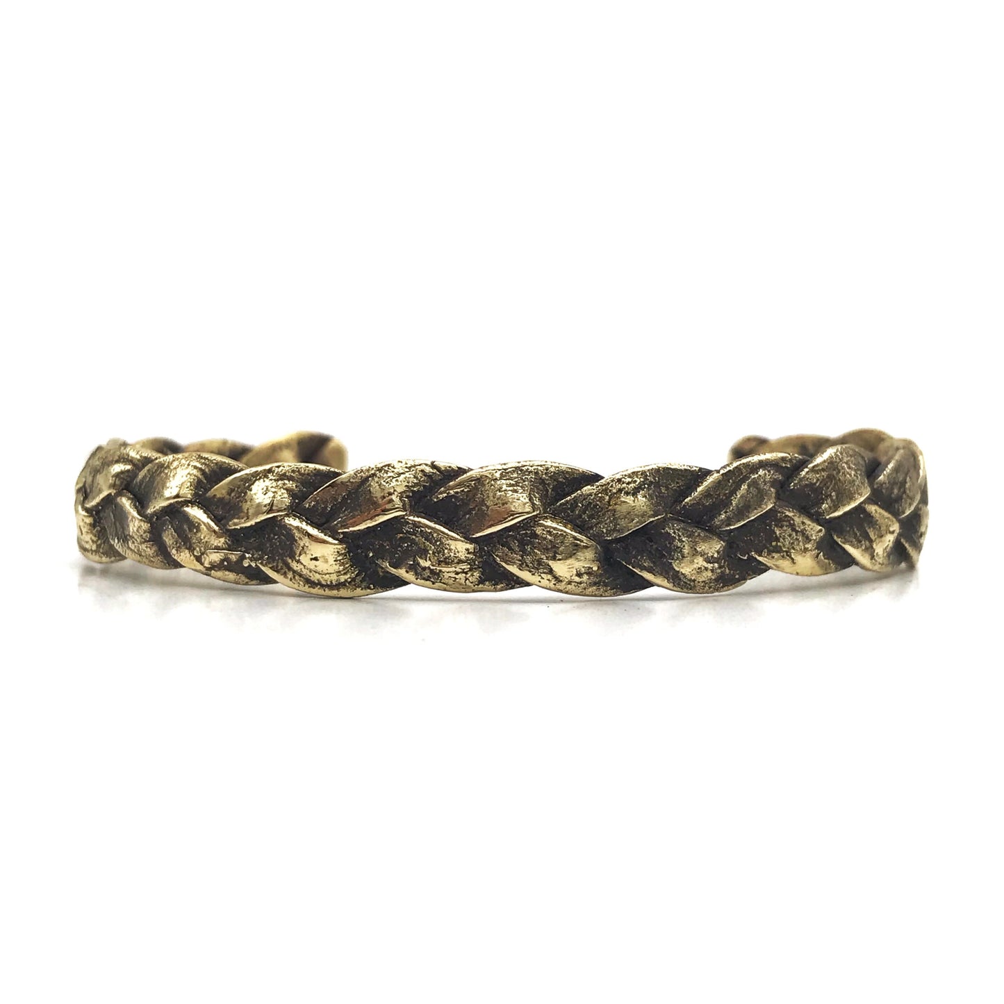 Oxidised Brass Braided Cuff