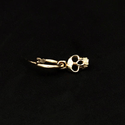 14k Gold Skull Hoop Earring