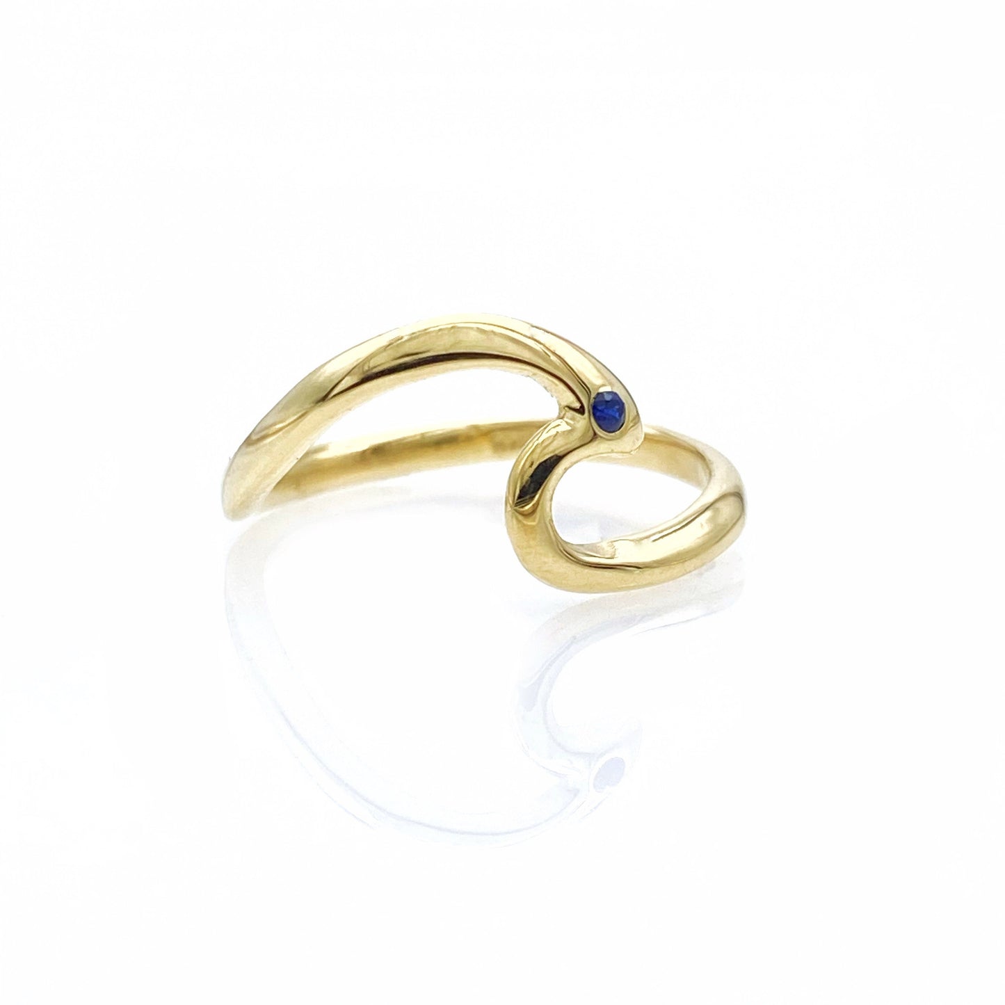 Blue Sapphire Wave Ring,