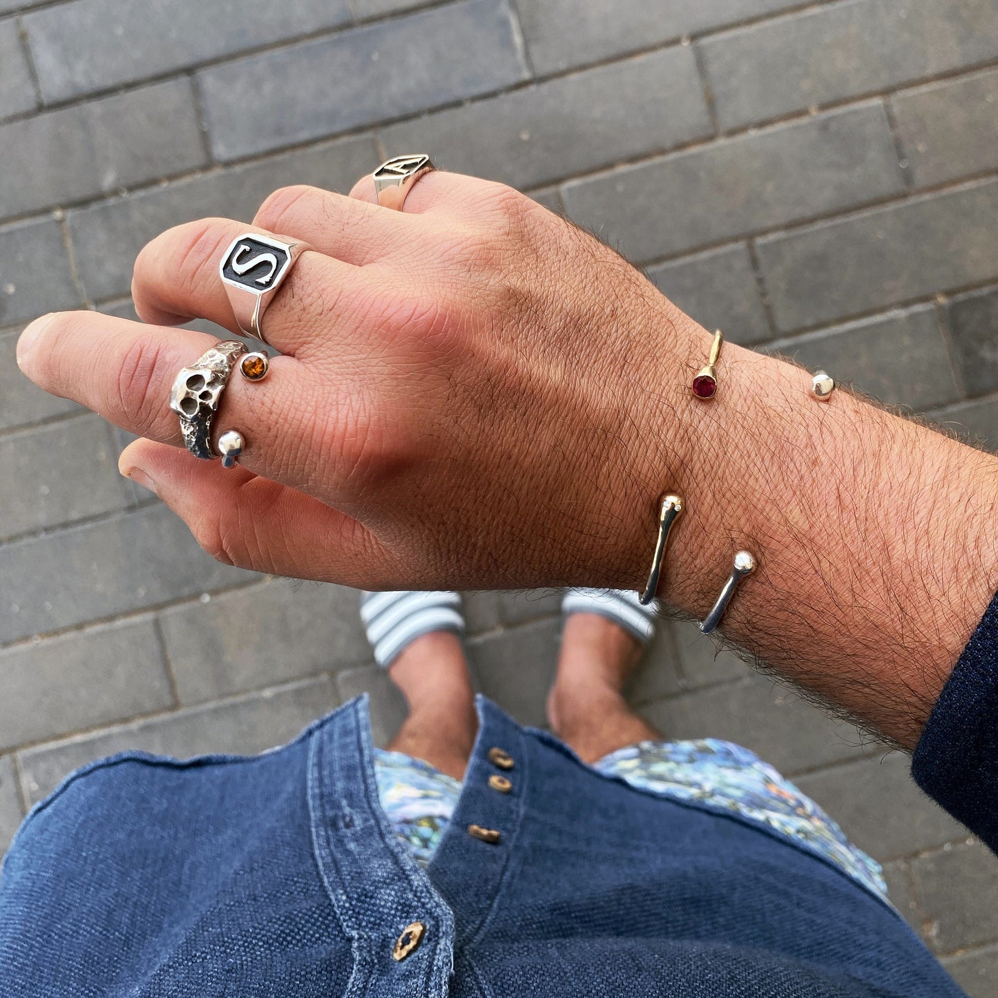 Oxidized Skull Ring