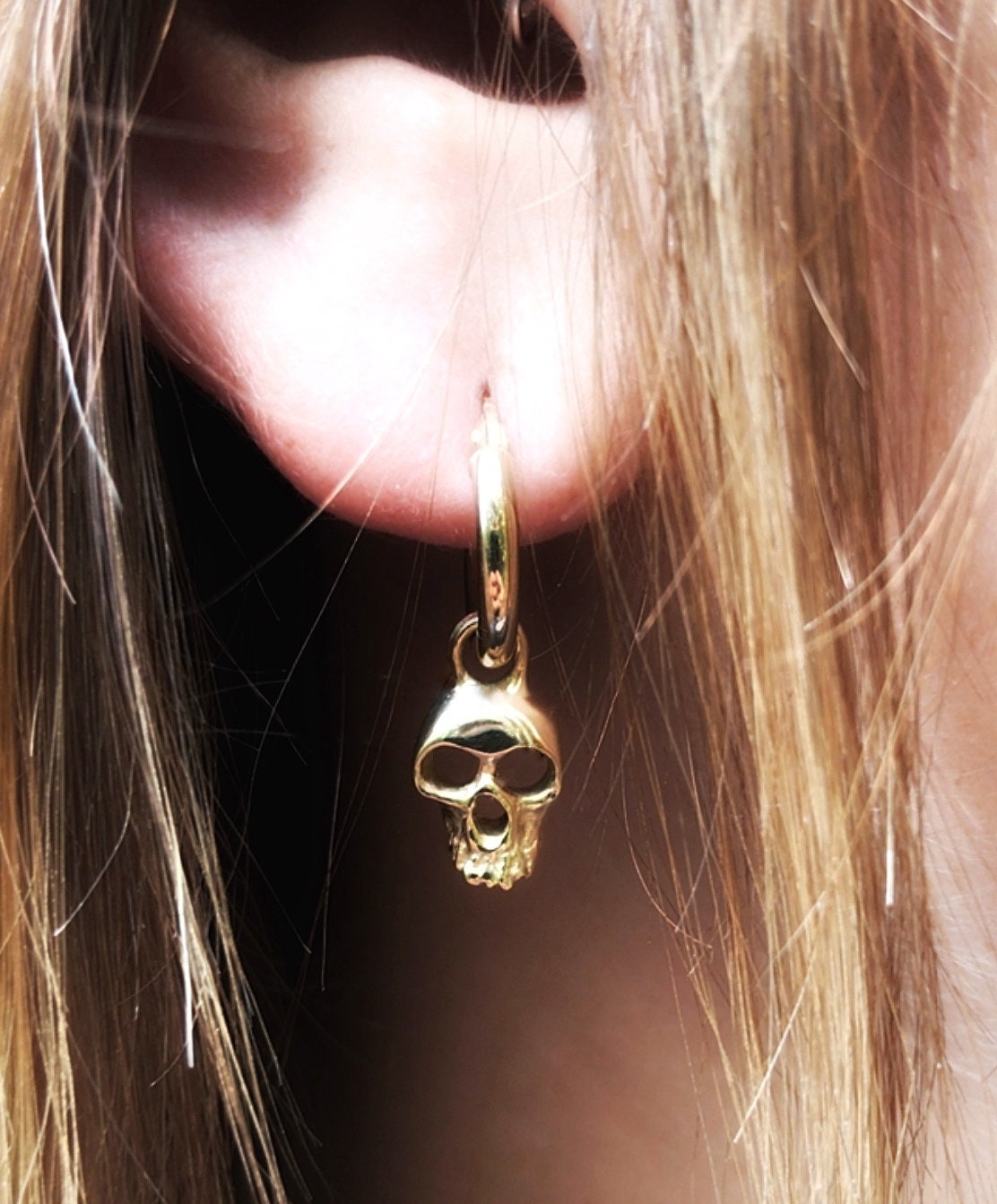 Skull Hoop Earring