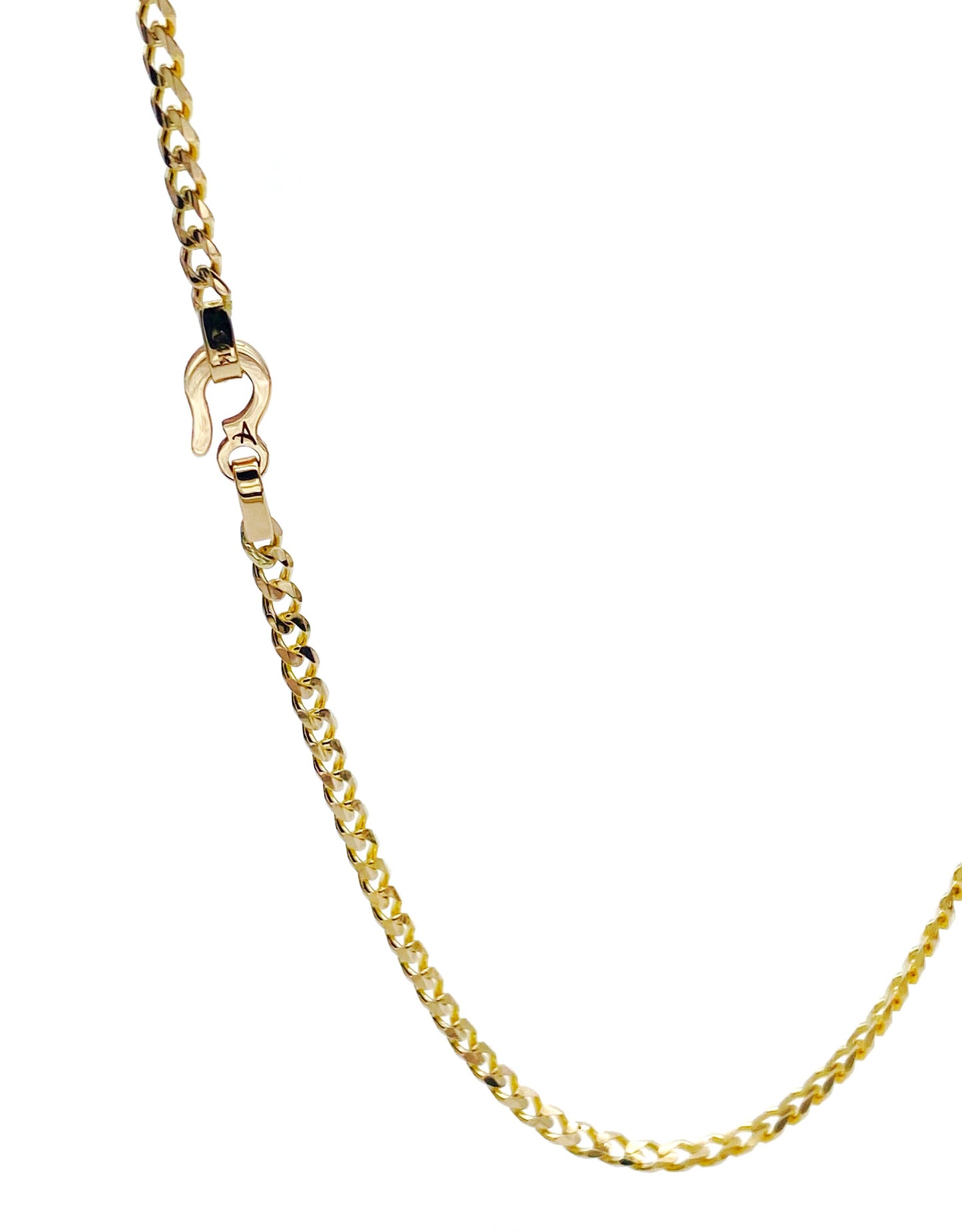 14K Solid Gold Curb Necklace