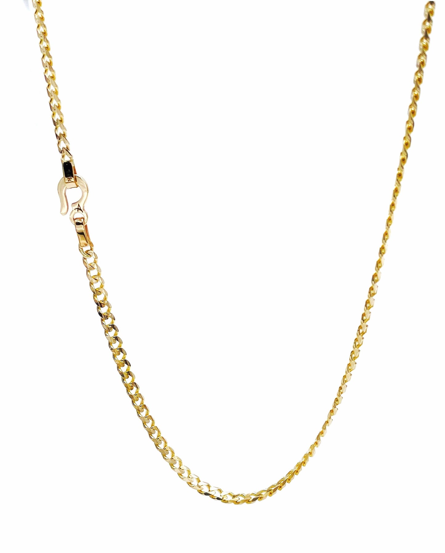 14K Solid Gold Curb Necklace