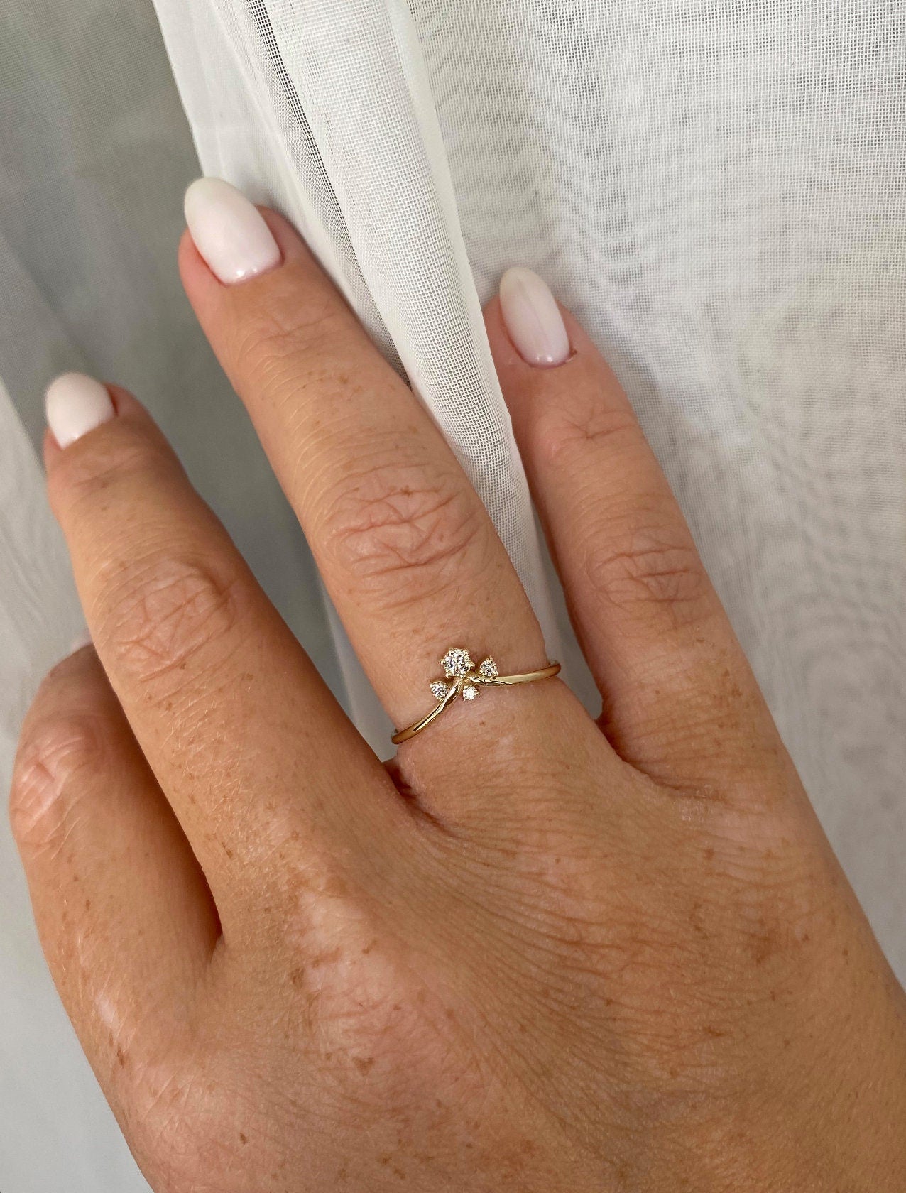 Delicate Four Diamond Ring